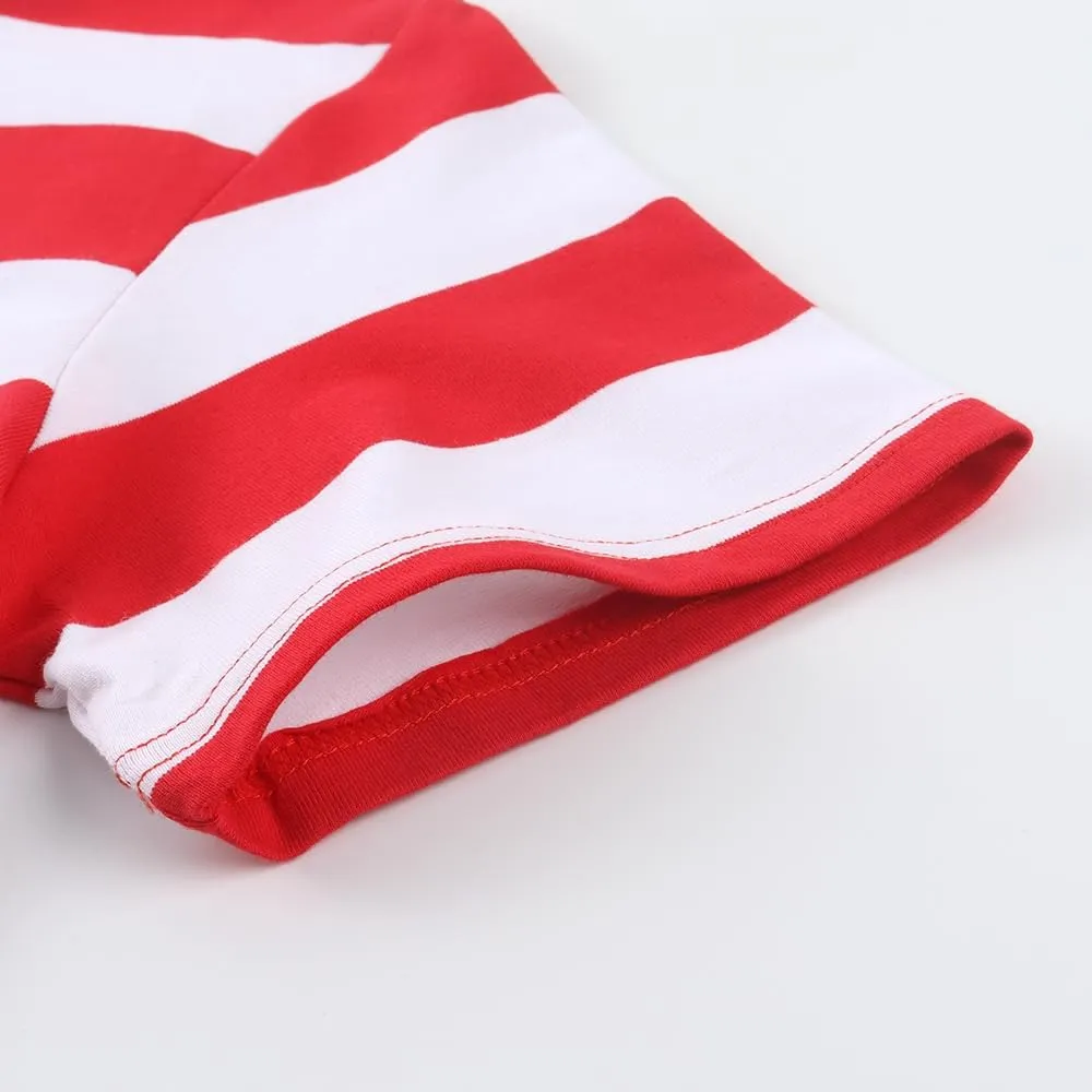 Spring&Gege Men's Short Sleeve Striped Cotton Crew Neck T-Shirts