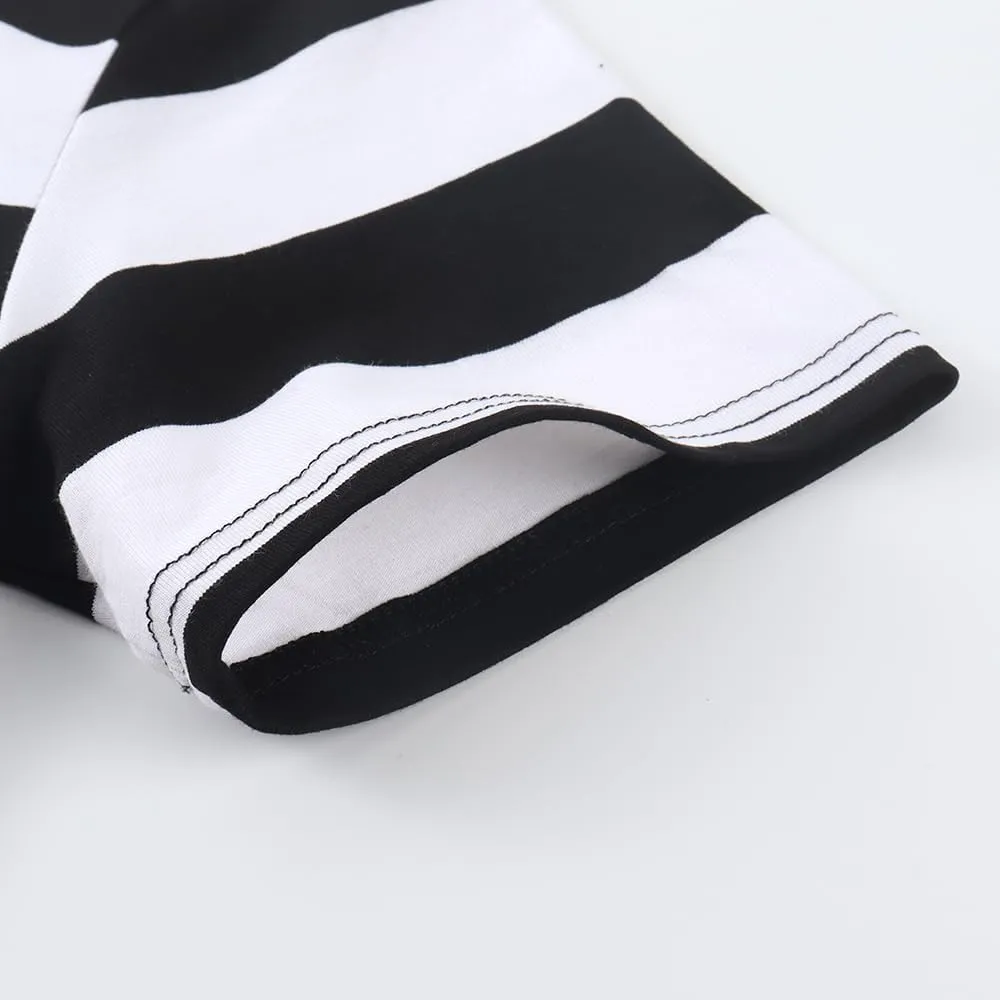 Spring&Gege Men's Short Sleeve Striped Cotton Crew Neck T-Shirts