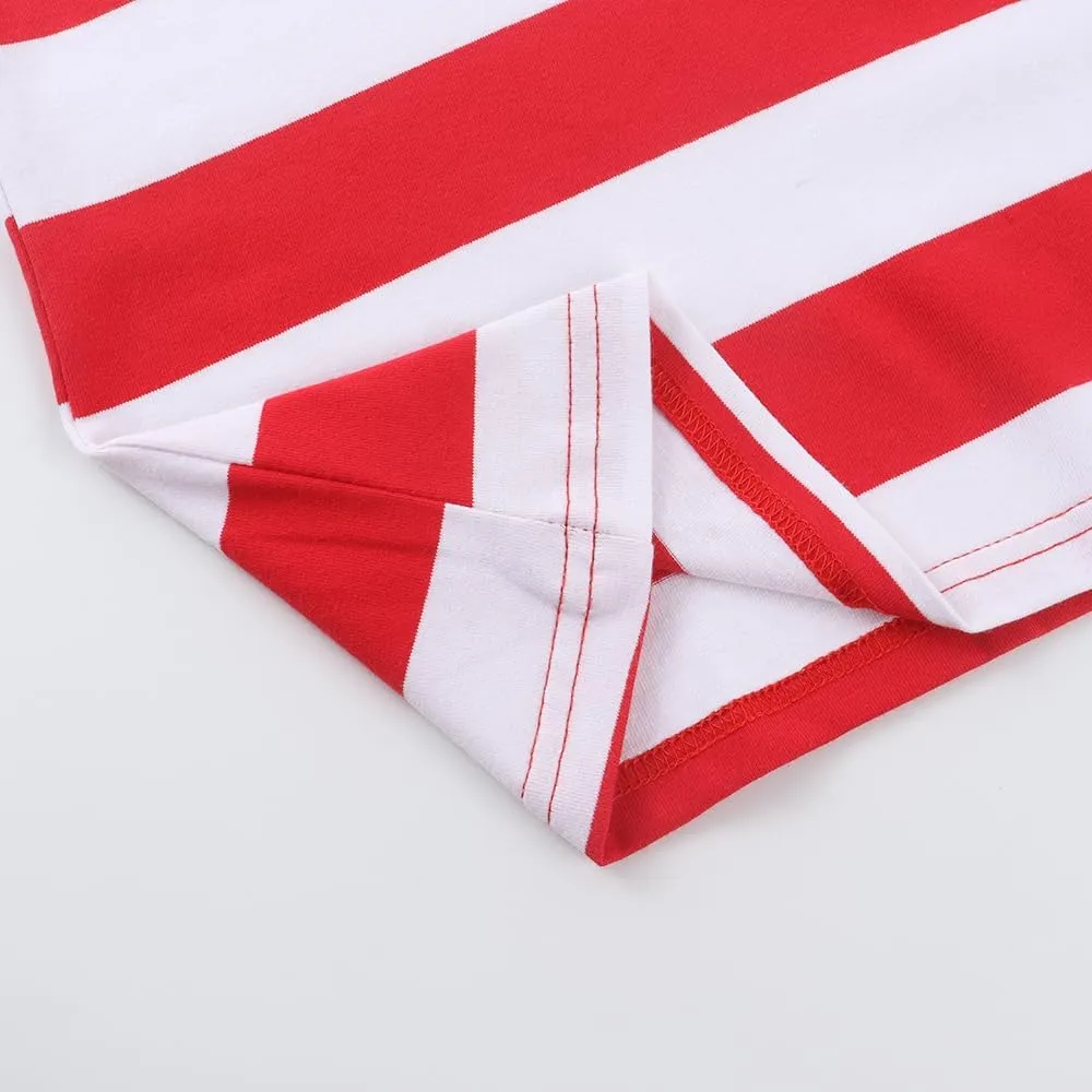 Spring&Gege Men's Short Sleeve Striped Cotton Crew Neck T-Shirts