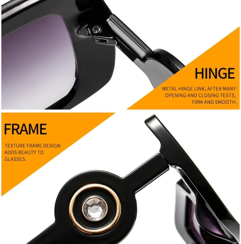 Square Cat Eye Diamond Luxury Sunglasses Men Women Fashion Shades UV400 Vintage Glasses