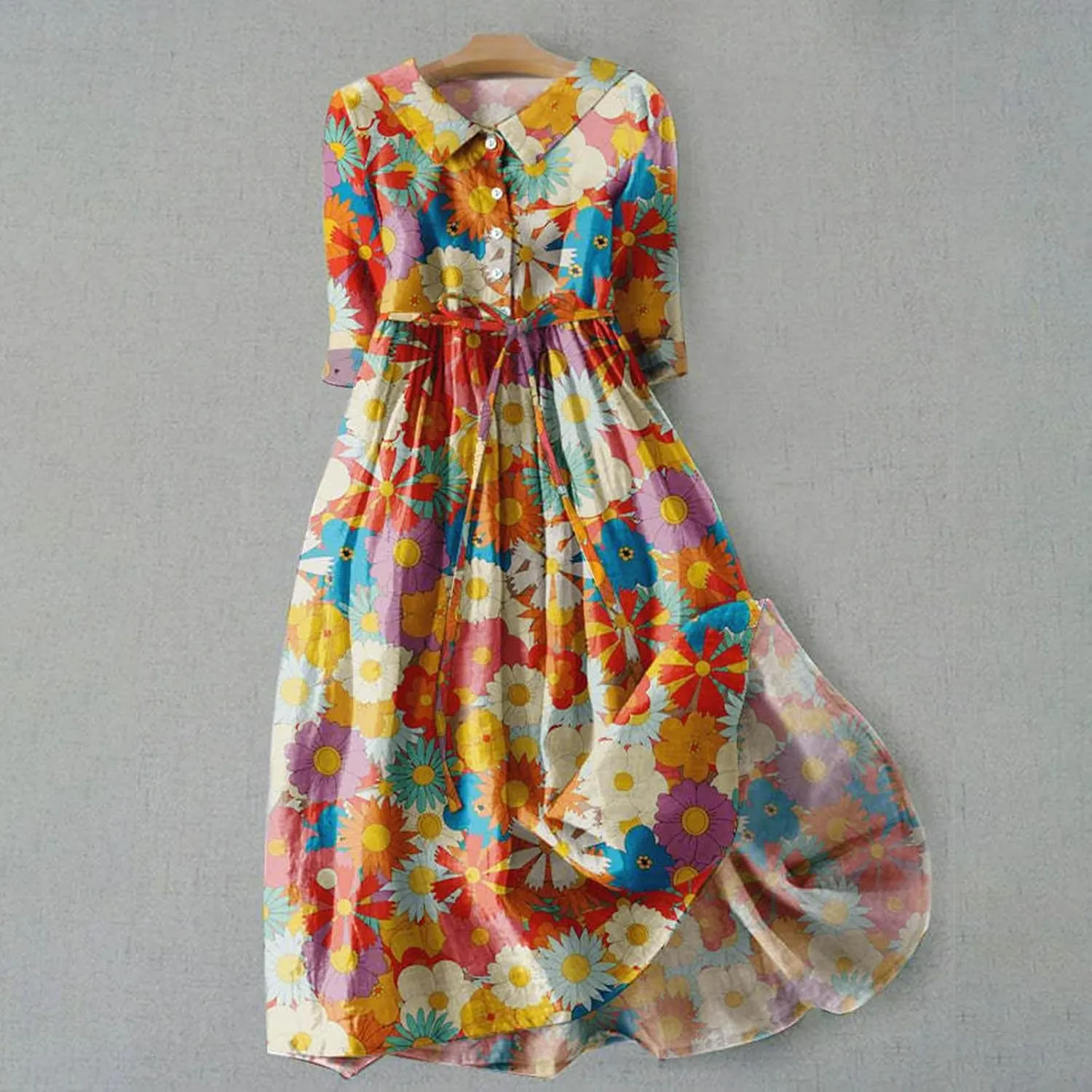Summer Dresses for Women 2025 A Line Half Sleeve Maxi Dress Casual Comfy Dressy Trendy Summer Vacation Outift Clothes