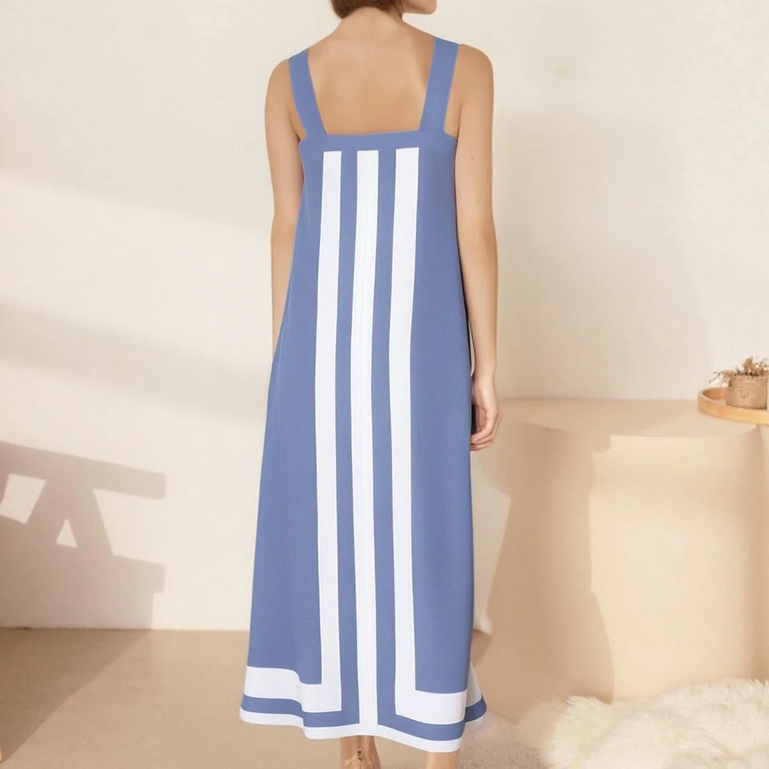 Summer Dresses for Women 2025 Bohemian Floral Dress Summer Casual Color Block Maxi Beach Overall Dress Coverups