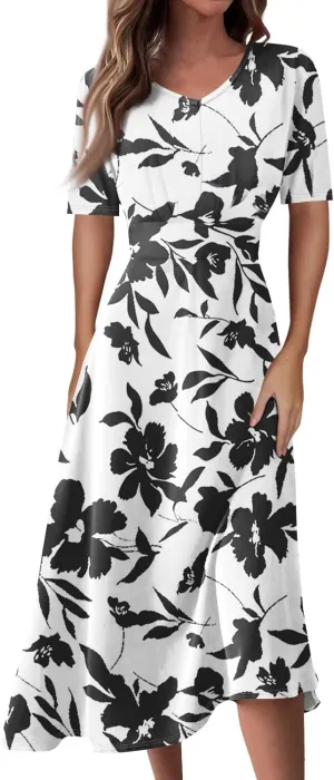 Summer Dresses for Women 2025 Spring Summer Maxi Dresses for Women Casual Short Sleeve Flowy