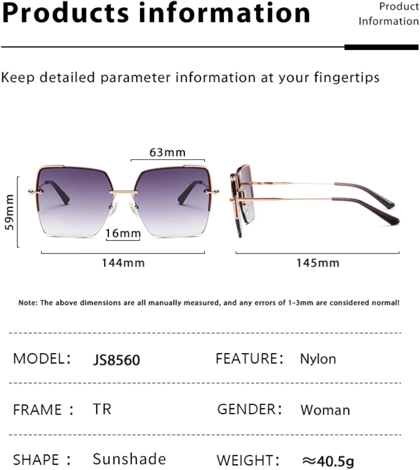Sunglasses for Women Men Uv400 Nylon Oversize Metal Frame Beach Bike Travel Shade