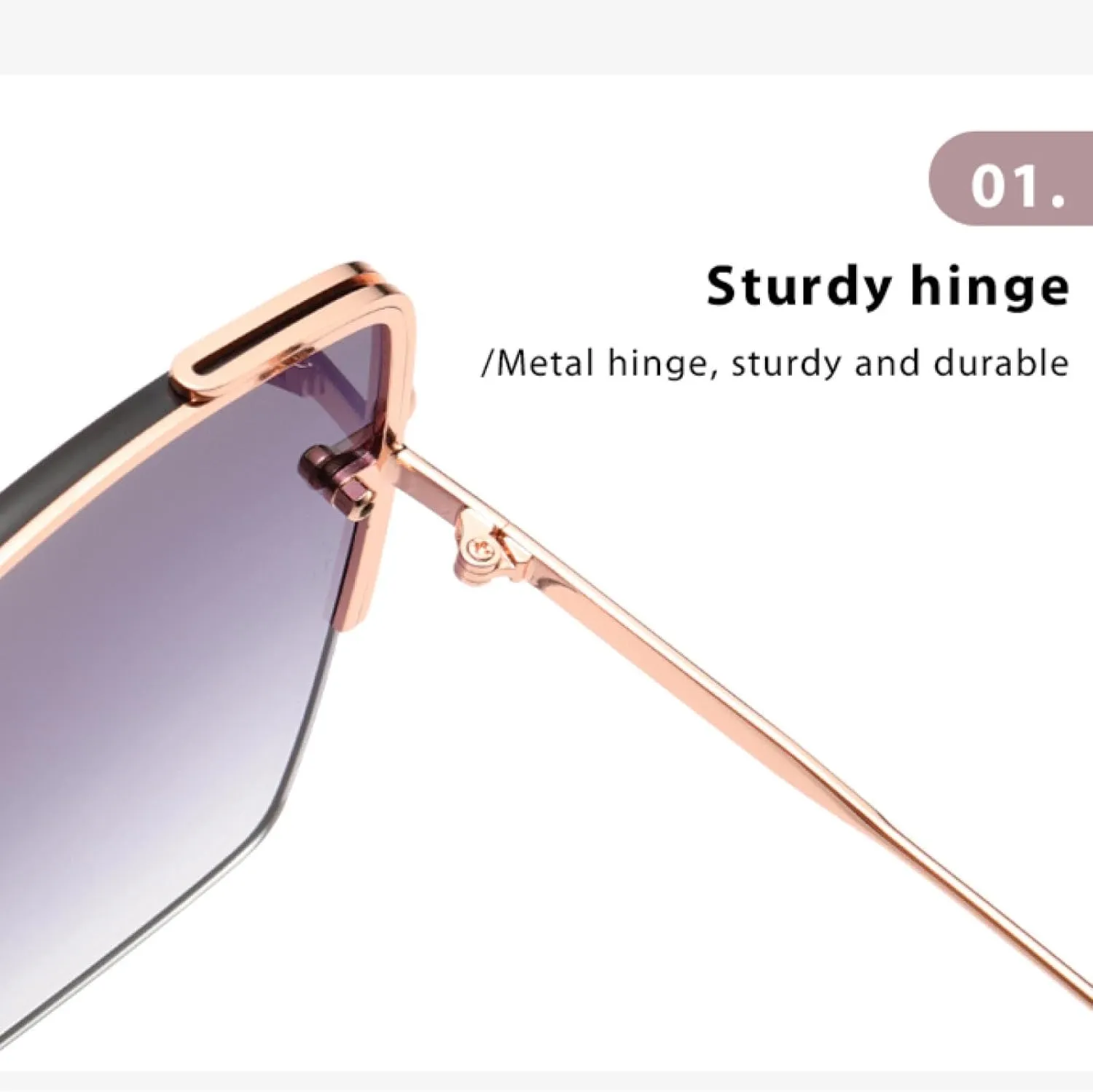 Sunglasses for Women Men Uv400 Nylon Oversize Metal Frame Beach Bike Travel Shade