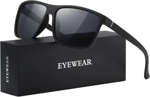 Sunglasses Men Polarized Sunglasses for Mens and Womens,Black Retro Sun Glasses Driving Fishing UV Protection