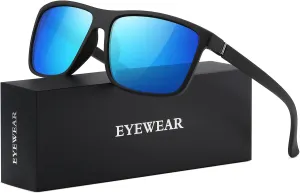 Sunglasses Men Polarized Sunglasses for Mens and Womens,Black Retro Sun Glasses Driving Fishing UV Protection
