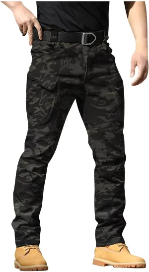 Tactical Pants for Men Relaxed fit Stretch Water Resistant Work Cargo Pants Multi-Pocket Flex Ripstop Hiking Trousers