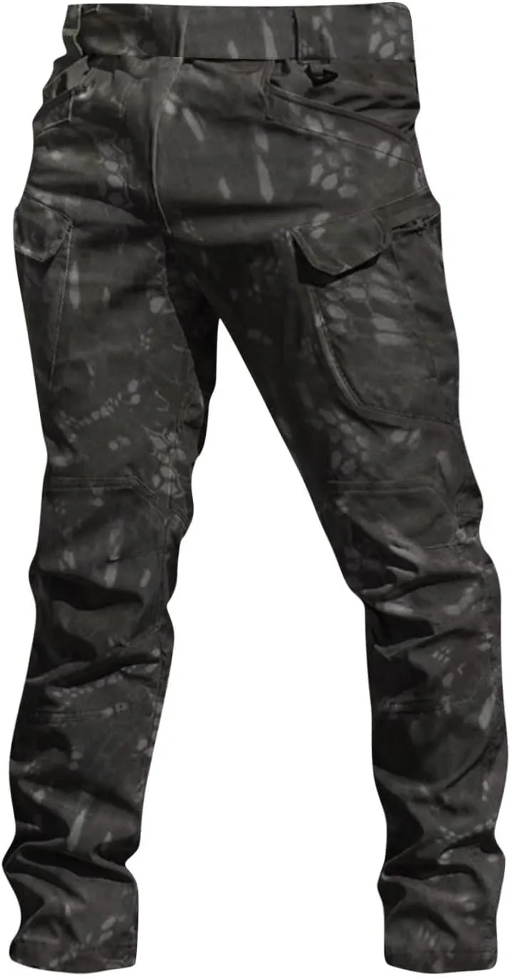Tactical Pants for Men Relaxed fit Stretch Water Resistant Work Cargo Pants Multi-Pocket Flex Ripstop Hiking Trousers