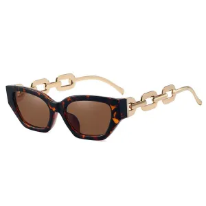 Tortoise Shell & Gold Mid Square Sunglasses