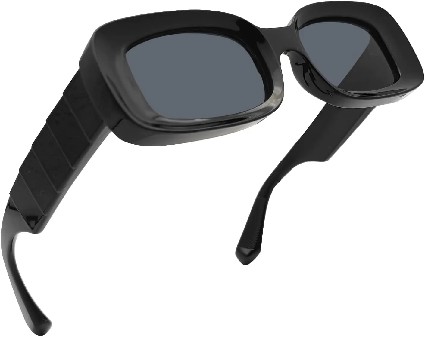 Trendy Rectangle Sunglasses for Women Men Fashion Chunky Thick Rectangular Sun Glasses