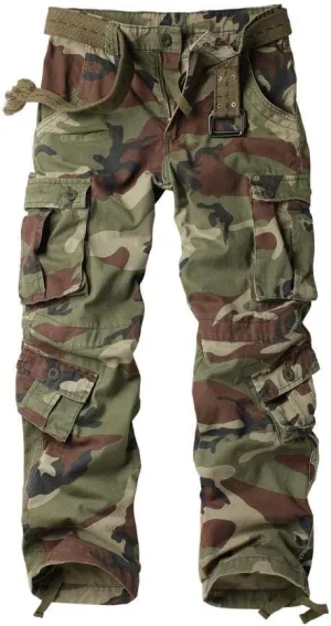 TRGPSG Cargo Pants for Men, Cotton Camo Casual Pants, Relaxed Fit Work Pants with Multi-Pocket