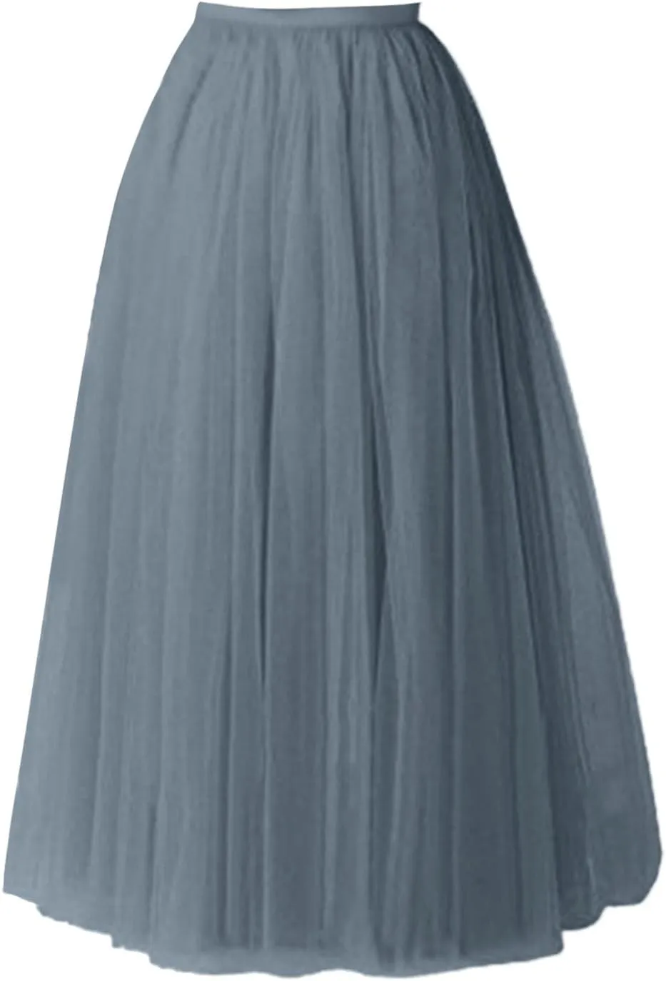 Tulle A-Line Maxi Skirts for Women Elastic Waisted Swing Tiered Mesh Pleated Long Skirt for Dancing