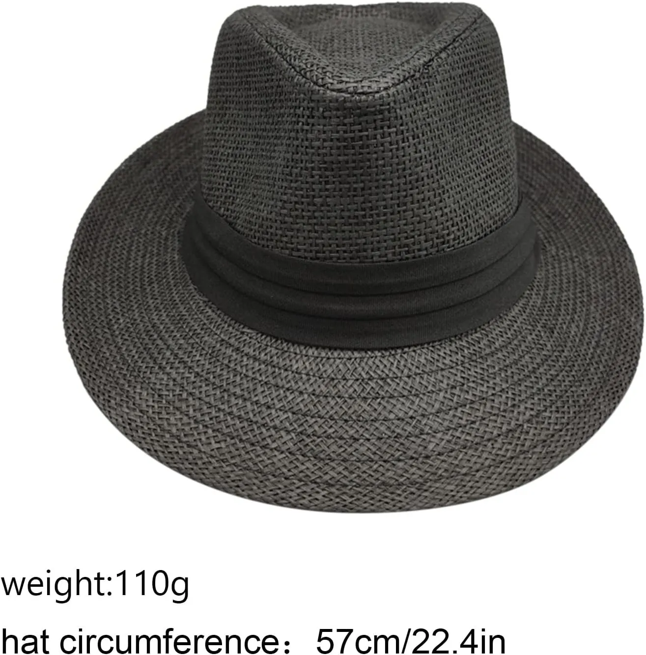 Unisex Men Women Panama Bowler Hat Wide Brim Straw Hats Sunscreen Breathable Jazz Sun Hat Church Hats