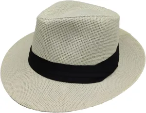 Unisex Men Women Panama Bowler Hat Wide Brim Straw Hats Sunscreen Breathable Jazz Sun Hat Church Hats