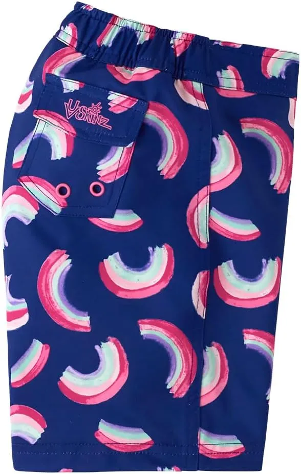 UV SKINZ Girls’ Board Shorts with UPF 50  Sun Protection – Girl’s Lined Board Shorts, Girls’ Swim Shorts