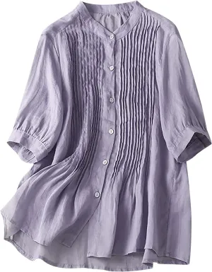V Neck Linen Tshirts for Women Summer Fall 3/4 Dolman Sleeve Relaxed Fit Long Basic Tee Shirt Tops Women 2025 FN