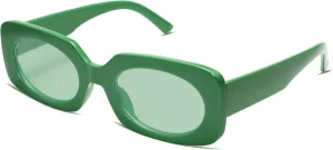 VANLINKER Rectangle Sunglasses for Women Retro Trendy Fashion Glasses Oval Lenses Narrow Thin Square Frame UV400 VL9624