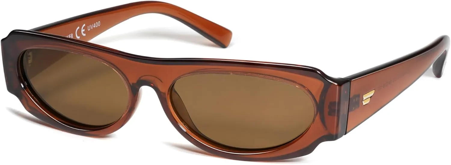 VANLINKER Trendy Retro 90s Sunglasses Womens Mens Vintage Oval Frame Polarized Small Shades VL9782