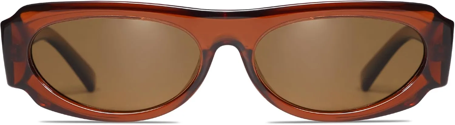 VANLINKER Trendy Retro 90s Sunglasses Womens Mens Vintage Oval Frame Polarized Small Shades VL9782