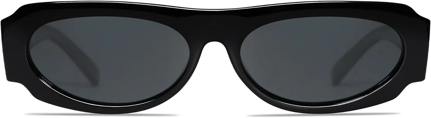 VANLINKER Trendy Retro 90s Sunglasses Womens Mens Vintage Oval Frame Polarized Small Shades VL9782