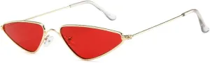 Vintage Cat Eye Sunglasses for Women Men Unique Triangle Metal Uv400