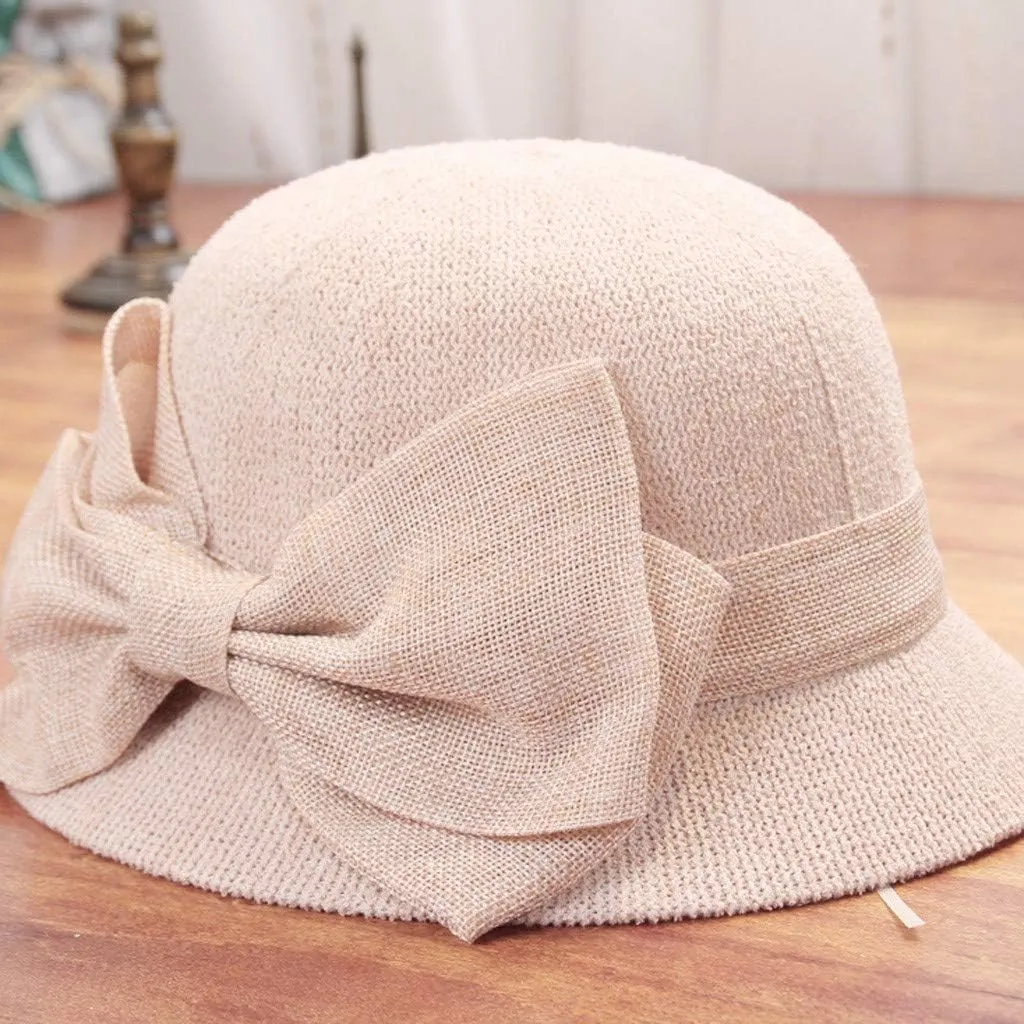 Vintage Floral Dress Cloche Hat 1920s Foldable Summer Beach Stra𝐰 Bowler Hats Sun Church Hat for Women
