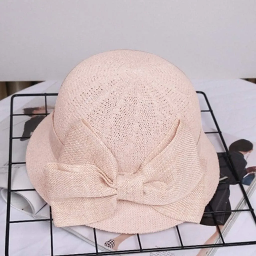 Vintage Floral Dress Cloche Hat 1920s Foldable Summer Beach Stra𝐰 Bowler Hats Sun Church Hat for Women