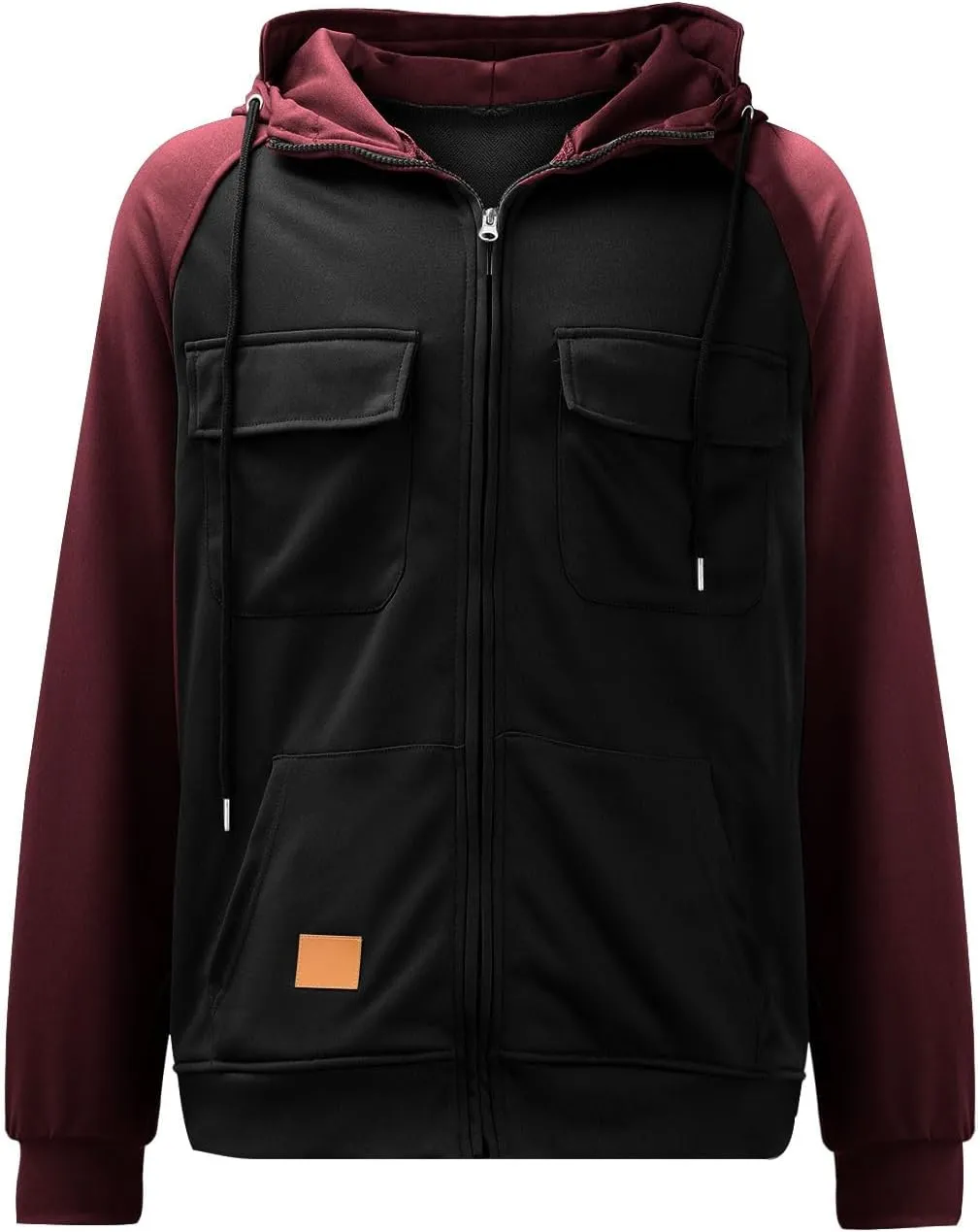 Vintage Hoodies For Men Military Workout Casual Cargo Pullover Coat Full Zip Hooded Outfit Tops Heavy Weight Jacket
