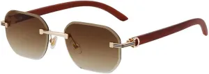 Vintage Rimless Sunglasses for Men Luxury Trendy Punk Uv400