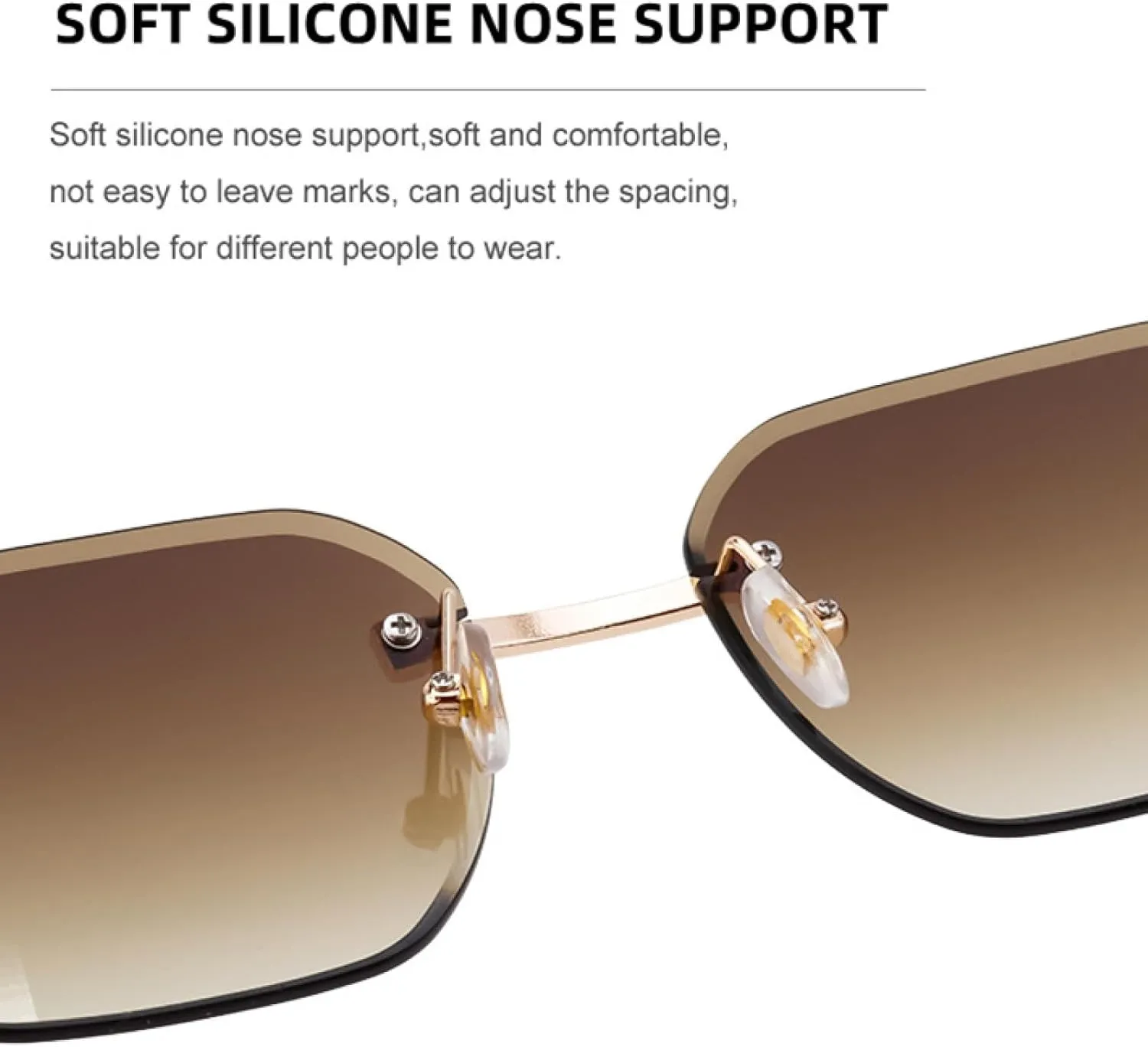 Vintage Rimless Sunglasses for Men Luxury Trendy Punk Uv400