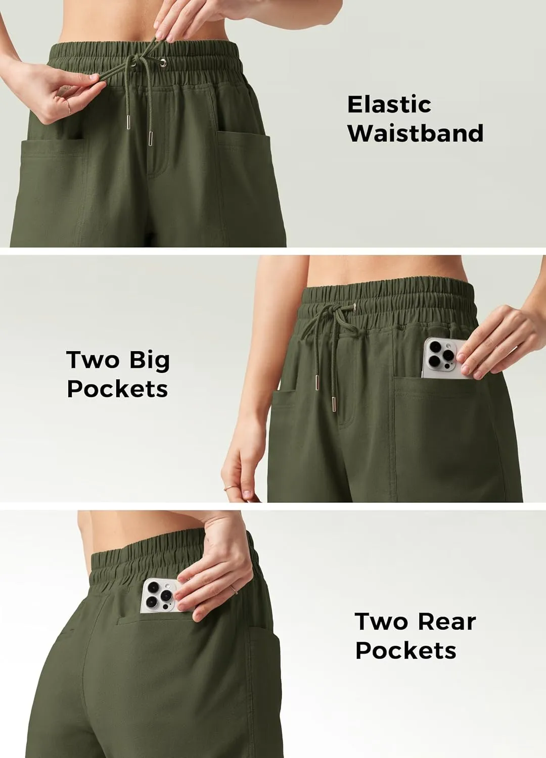 Willit Women's Linen Shorts Casual Summer Shorts High Waisted Comfy Pull On Shorts with Pockets 4"