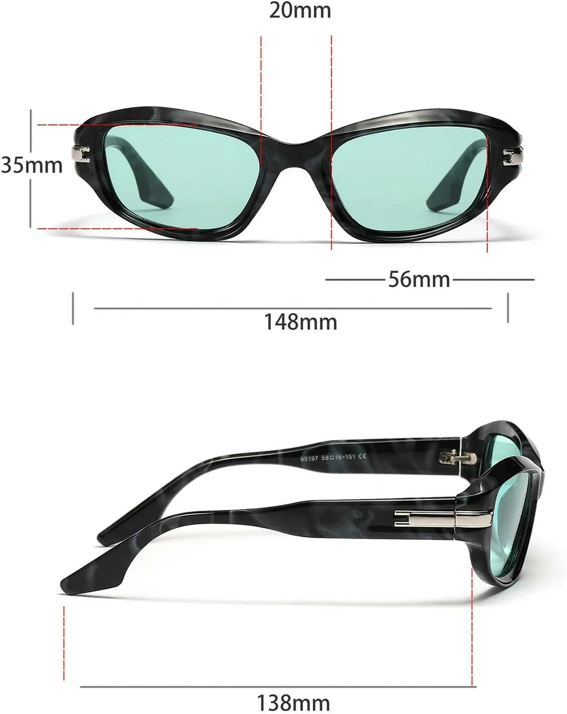 willochra Oval Sunglasses for Women Fashion Retro 90s Style Oval Sun Glasses Vintage Cat Eye Shades Summer Goggles F28 ​