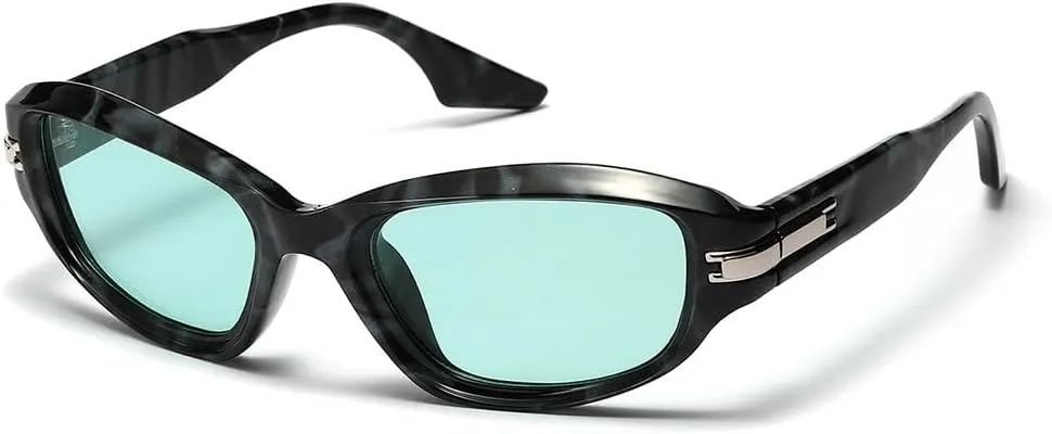 willochra Oval Sunglasses for Women Fashion Retro 90s Style Oval Sun Glasses Vintage Cat Eye Shades Summer Goggles F28 ​