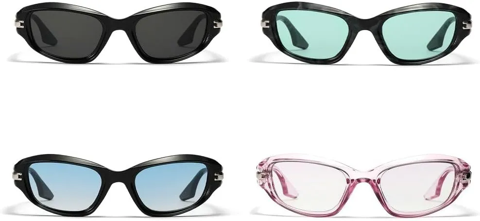 willochra Oval Sunglasses for Women Fashion Retro 90s Style Oval Sun Glasses Vintage Cat Eye Shades Summer Goggles F28 ​