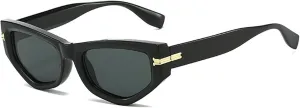 willochra Retro Cat Eye Sunglasses Women Vintage Polygonal Sunglasses Ladies Trendy Blue black Fashion Sun Glasses