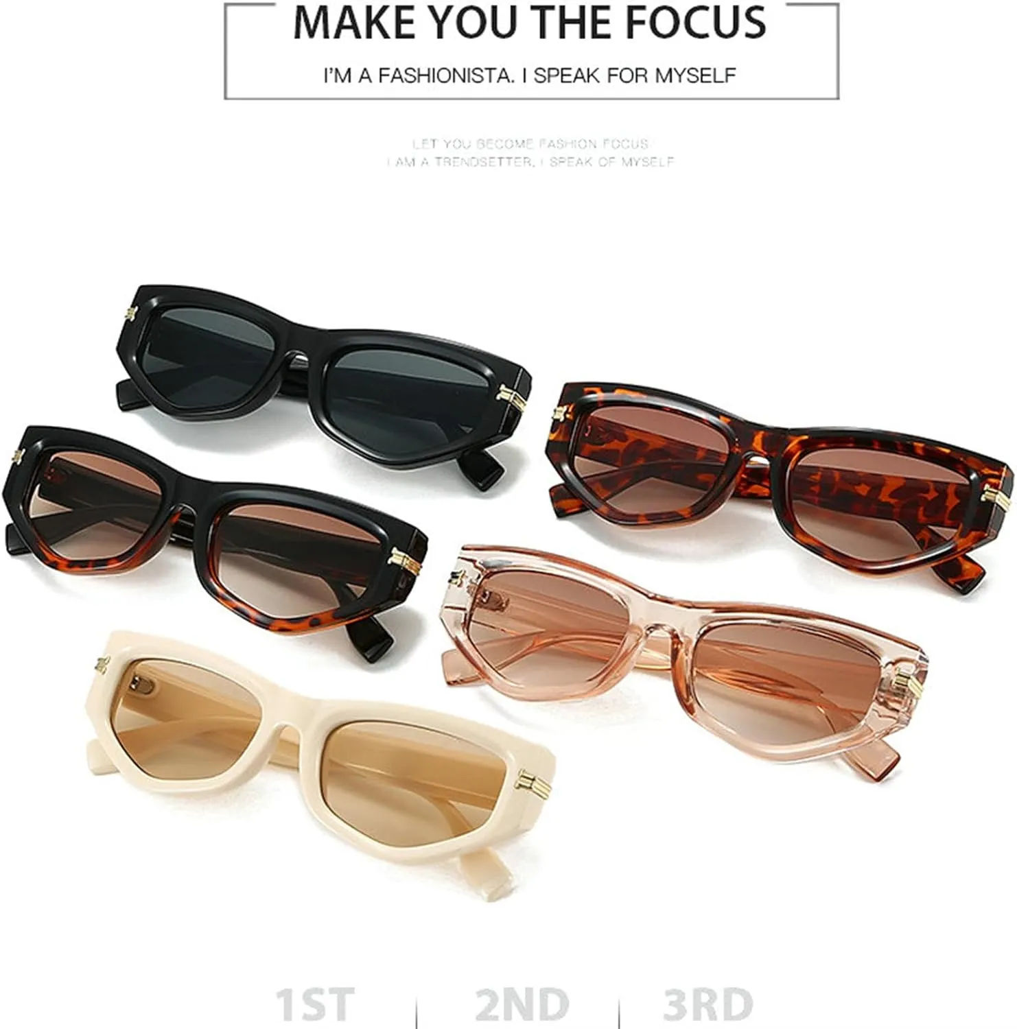 willochra Retro Cat Eye Sunglasses Women Vintage Polygonal Sunglasses Ladies Trendy Blue black Fashion Sun Glasses