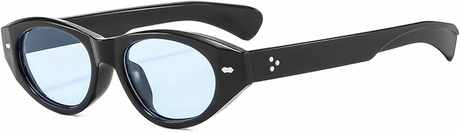 willochra Vintage Cat Eye Women Sunglasses Vintage Small Frame Oval rivet Sun Glasses For Men Luxury Travel Eyewear UV400