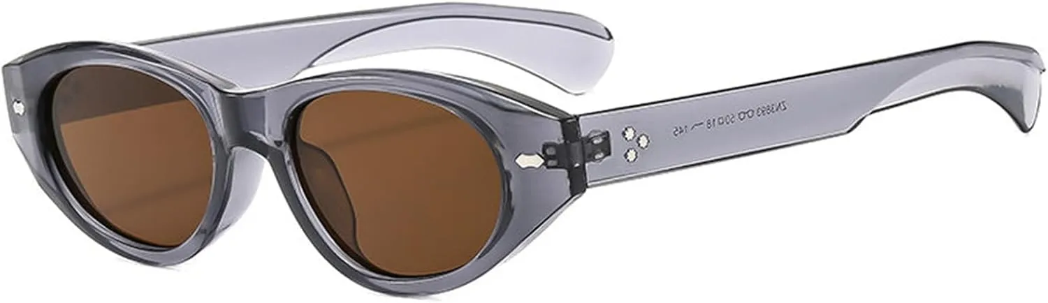 willochra Vintage Cat Eye Women Sunglasses Vintage Small Frame Oval rivet Sun Glasses For Men Luxury Travel Eyewear UV400