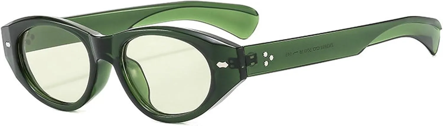 willochra Vintage Cat Eye Women Sunglasses Vintage Small Frame Oval rivet Sun Glasses For Men Luxury Travel Eyewear UV400