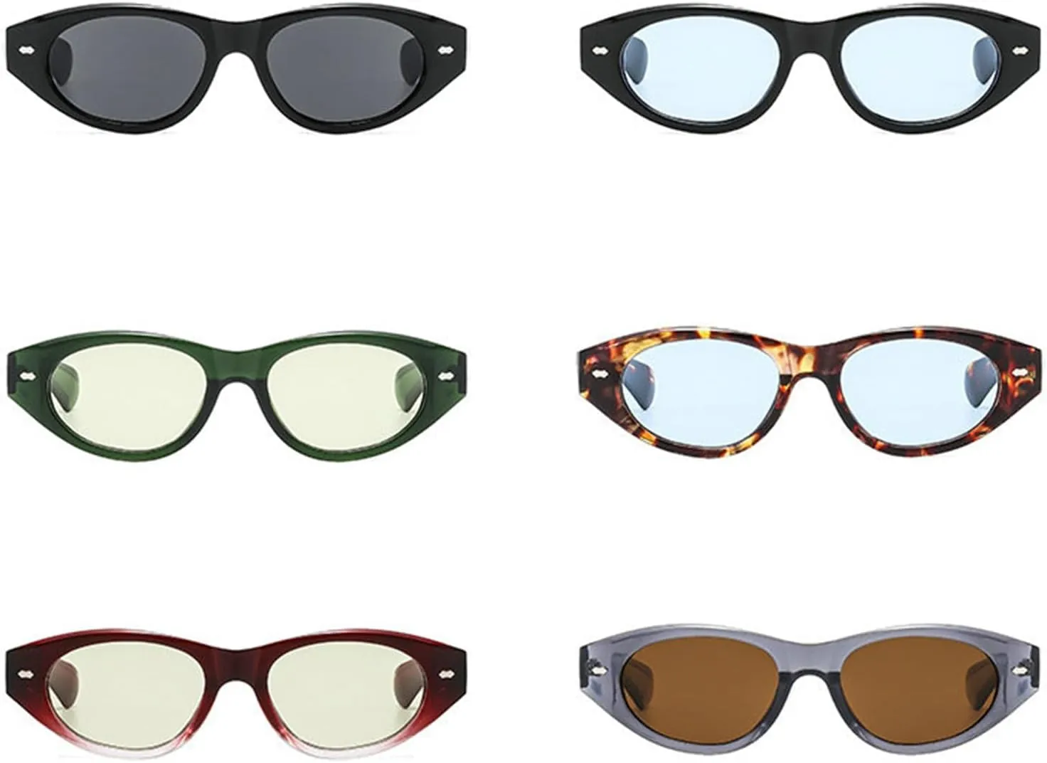 willochra Vintage Cat Eye Women Sunglasses Vintage Small Frame Oval rivet Sun Glasses For Men Luxury Travel Eyewear UV400