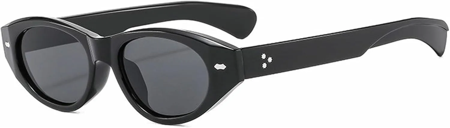 willochra Vintage Cat Eye Women Sunglasses Vintage Small Frame Oval rivet Sun Glasses For Men Luxury Travel Eyewear UV400