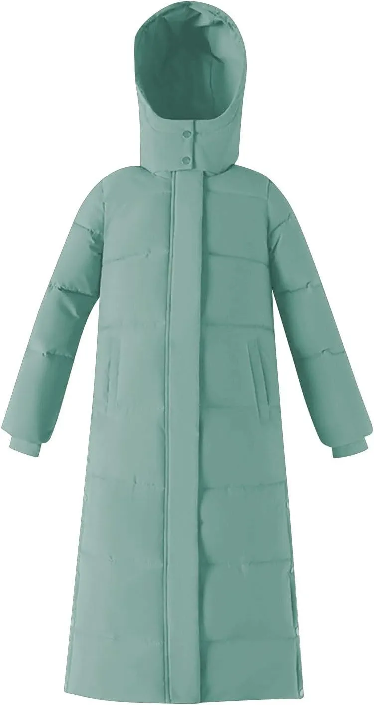 Winter Coats for Women Winter Thicken Warm Parka Coats Windproof Long Thicken Puffer Jacket Coats with Faux Fur Hood