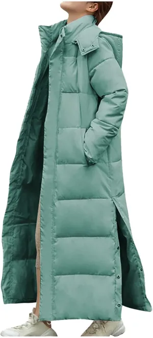 Winter Coats for Women Winter Thicken Warm Parka Coats Windproof Long Thicken Puffer Jacket Coats with Faux Fur Hood