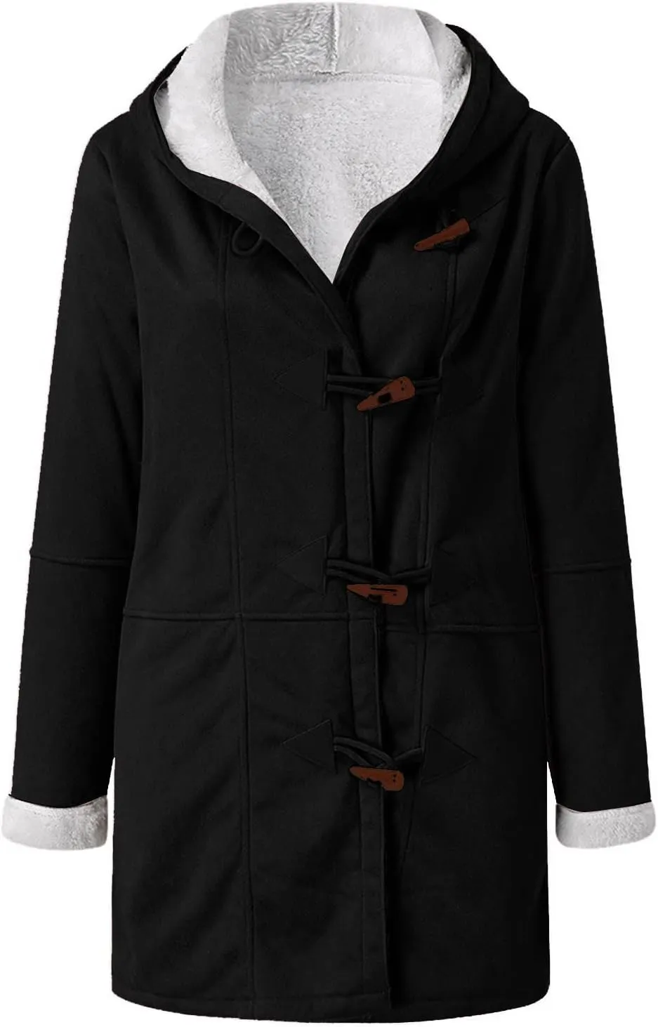 Winter Jackets for Women Warm Sherpa Fleece Lined Distressed Jackets Hooded Parka Faux Suede Pea Coat Outerwear