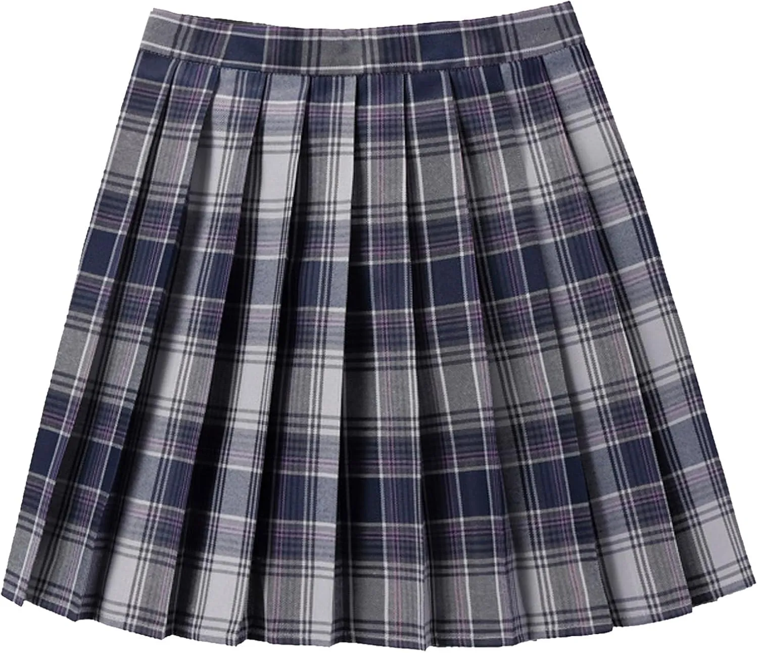 Woman Mini Skirts Women's Casual Plaid Print High Waist Pleated A Line Mini Skirt Fashion Teen Girls Cute Skirt