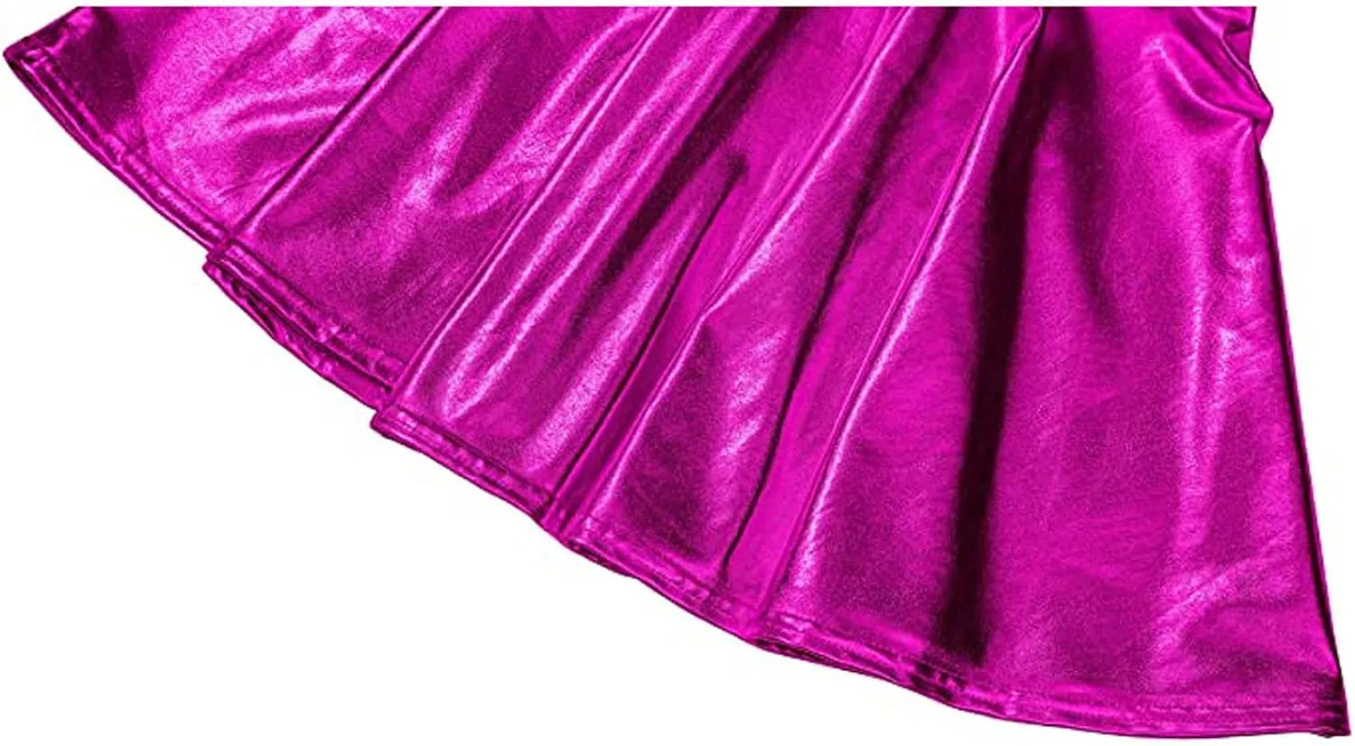 Womans Skirts Mini Casual Fashion Pleated Shiny Skirt A-Line Flared Women's Skirt High Waisted Teen Girls Mini