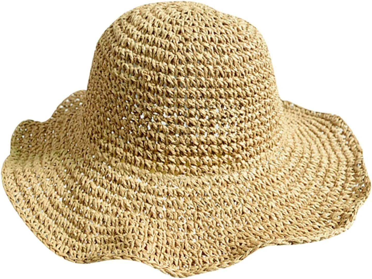 Women Floppy Sun Hat with Wide Brim—Foldable Roll-Up Straw Beach Hat UPF 50 Sun Visor Hats Summer Sun Hat