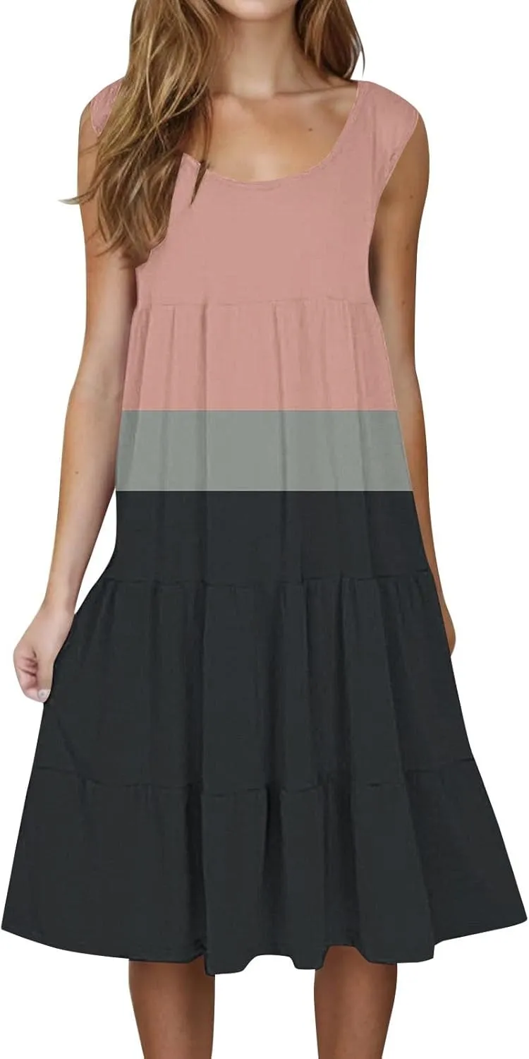 Women Summer Dresses Summer Dresses for Women Plus Size Beach Dress Casual Sundresses Sexy Sleeveless Dress Flowy