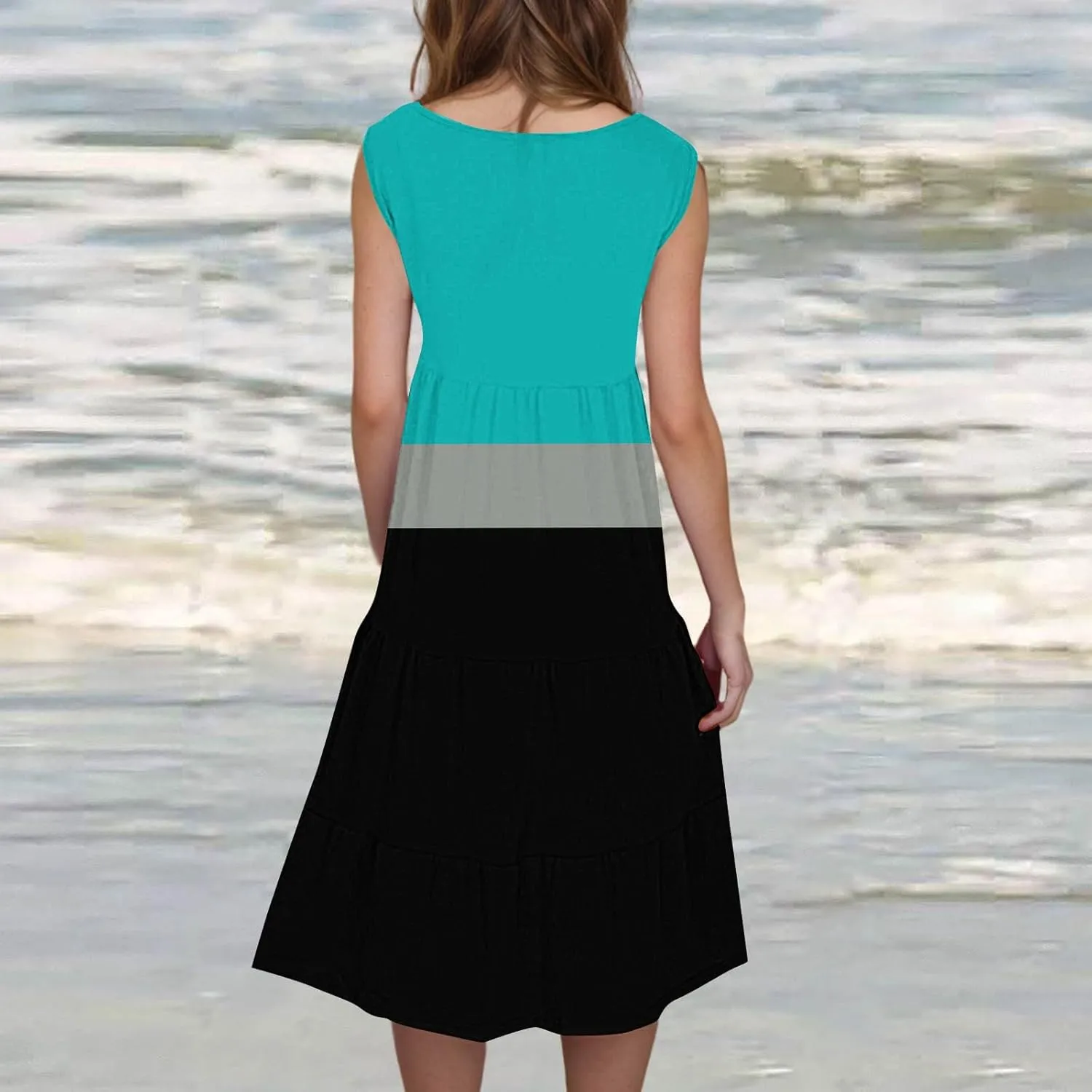 Women Summer Dresses Summer Dresses for Women Plus Size Beach Dress Casual Sundresses Sexy Sleeveless Dress Flowy